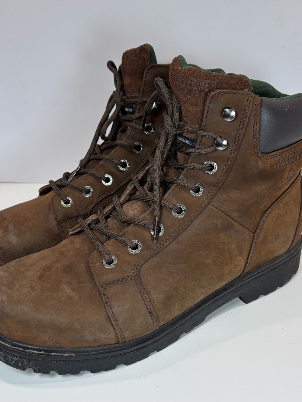Wolverine Men’s Manawa Thermolite Work/Hiking Brown Leather Boots W01074 Sz13 M